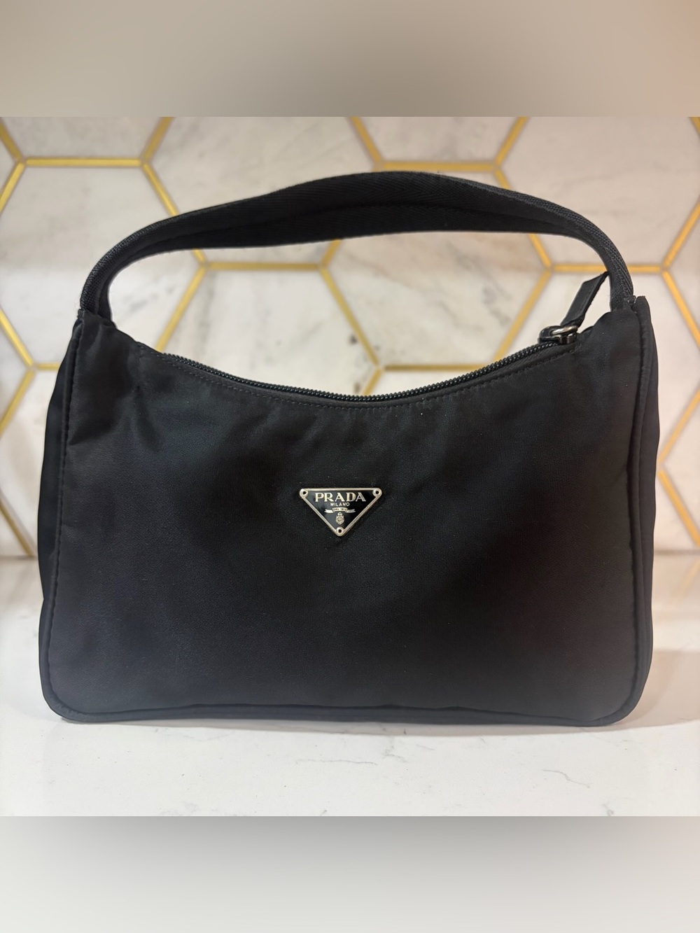 Y2K🔥Authentic Prada MV515 Tessuto Nylon Mini HoboBag BLK MSRP$1320